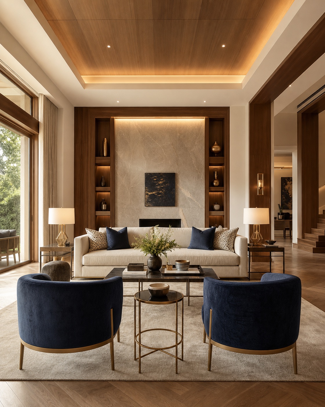 Warm contemporary luxury living room